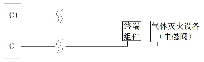 JBF5016广东气体灭火控制器喷洒启动输出接线示意图